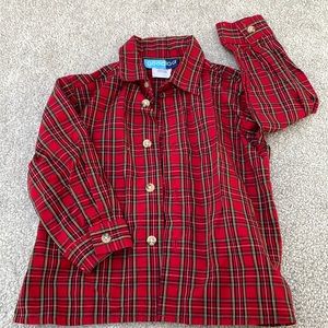 Baby Boys 24 Month Red Plaid Button Down Collared Shirt